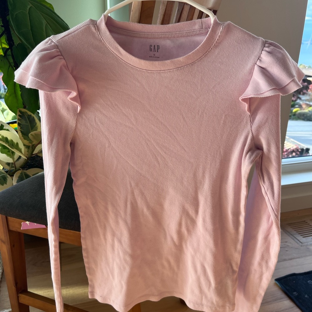 GAP Light Pink Ruffle Sleeve Top